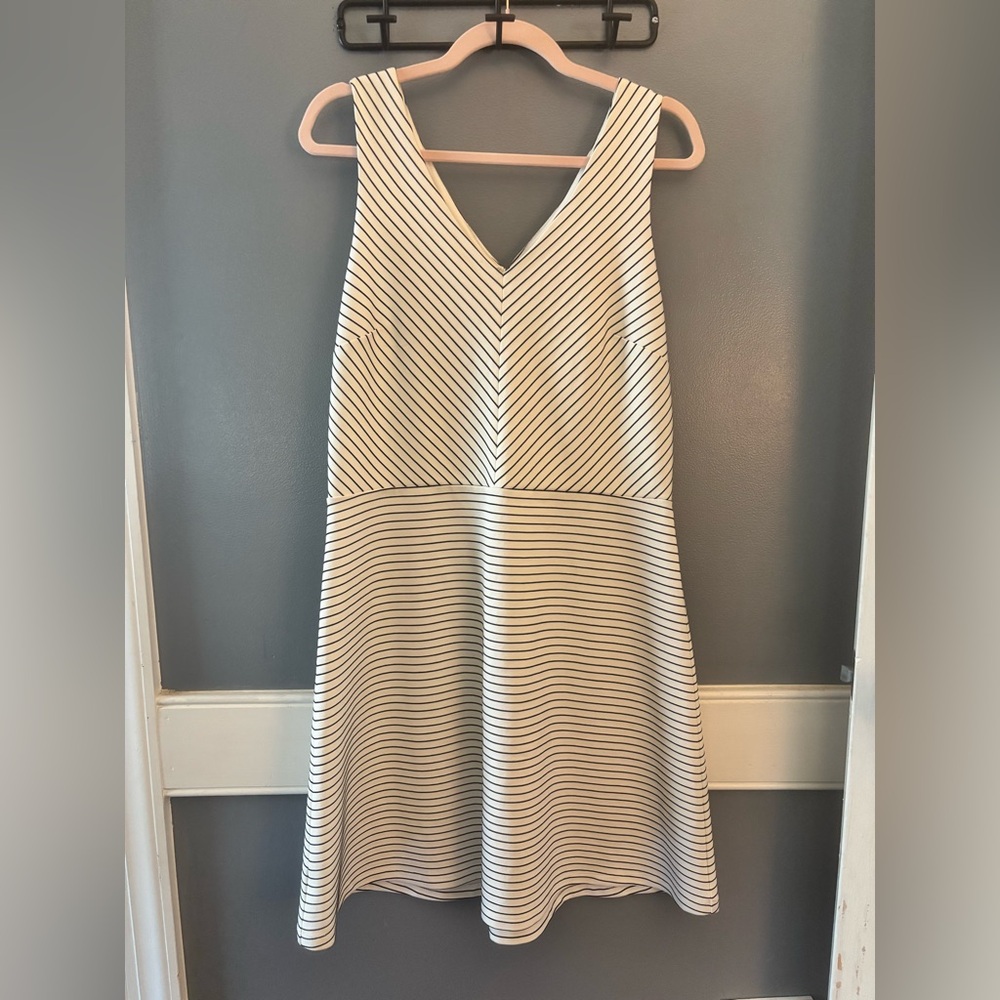 Loft Striped Fit and Flare Dress